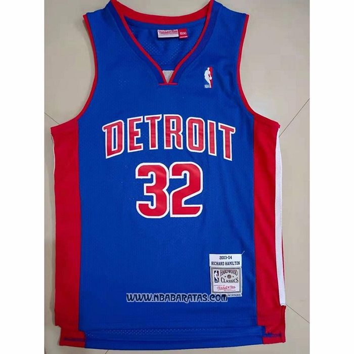 Camiseta Detroit Pistons Richard Hamilton #32 Mitchell & Ness 2003-04 Azul